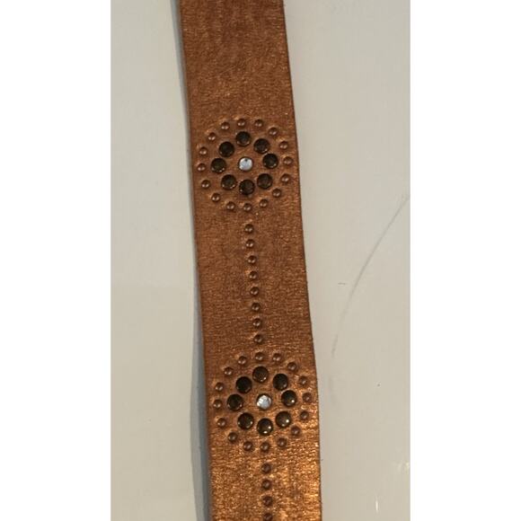 CACHE Belt Women’s Size Large Leather Studded Gem Western Country designer chic - Picture 3 of 6